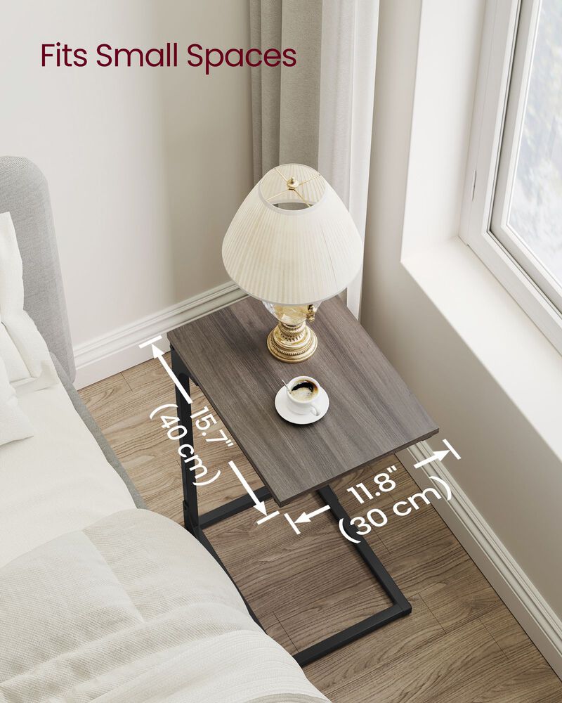 C-Shaped End Table Contemporary Design with Sleek and Versatile Functionality
