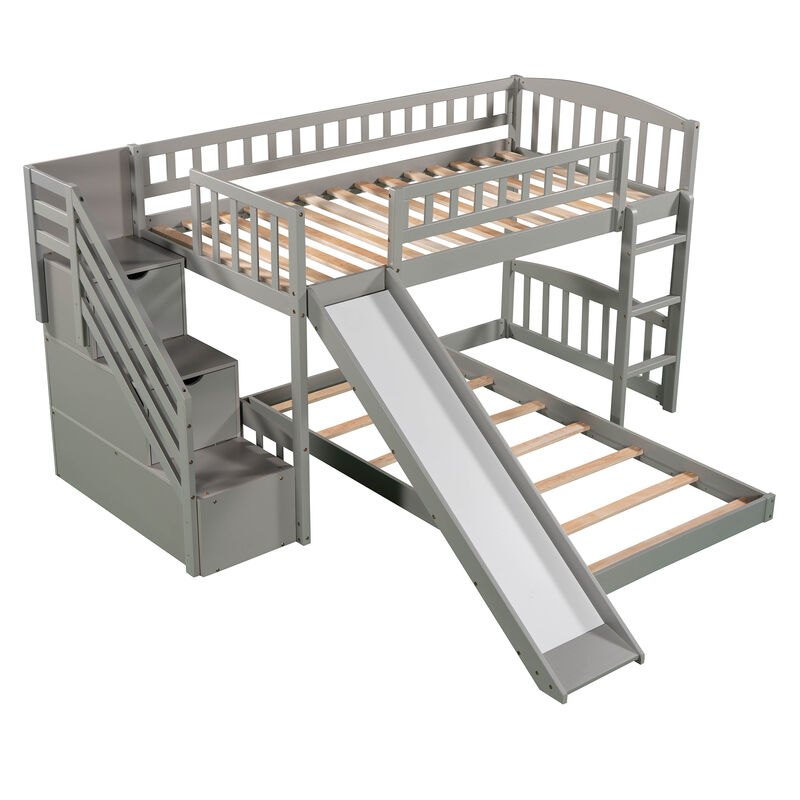 Merax Bunk Bed with Two Drawers and Slide