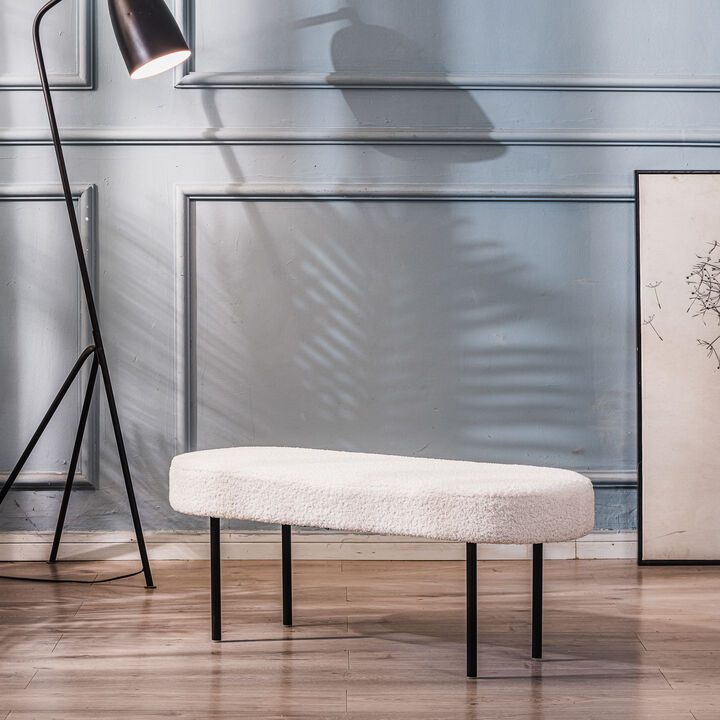 Scandinavian Design Bench with Metal Legs