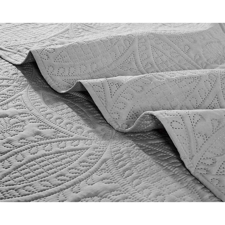 Bedspread Coverlet 3 Pcs Set Oversized Full Size White Color