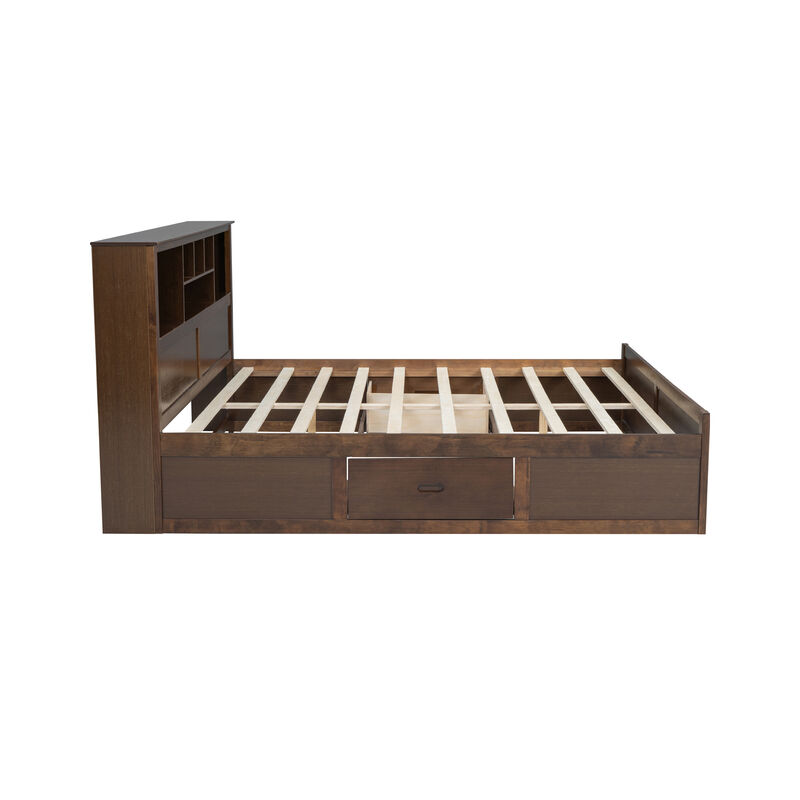 Merax Wood Platform Bed with Multi-storage Headboard