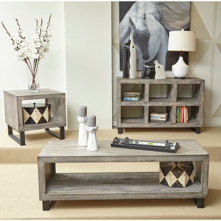Jofran Mulholland Drive 56 Modern Distressed Solid Wood Coffee Table