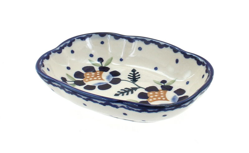 Blue Rose Polish Pottery Sunflower Soap Dish