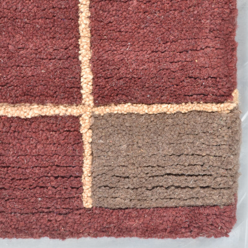 Rugsotic Carpets Hand Knotted Tibbati Wool 6'x9' Area Rug Contemporary Red T00206