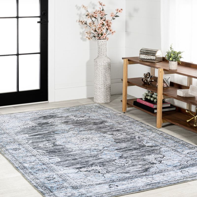 Bausch Bohemian Distressed Chenille Machine-Washable Area Rug