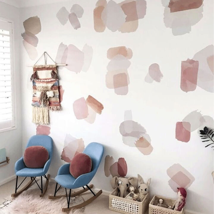 Large Pink Brush Stroke Wall Decals