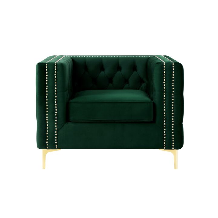 Inspired Home Clarinda Velvet Club Chair