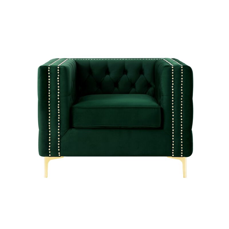 Inspired Home Clarinda Velvet Club Chair