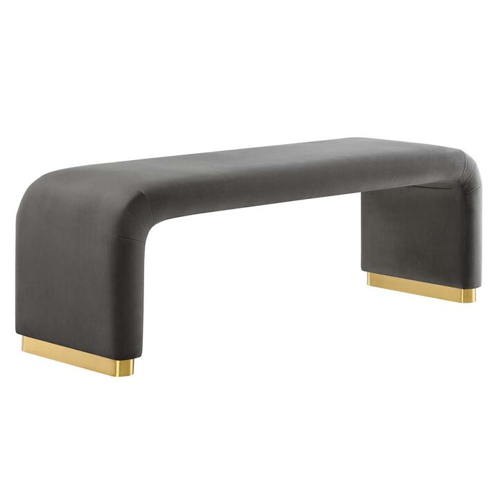 Modway Koda Performance Velvet Waterfall Long Bench