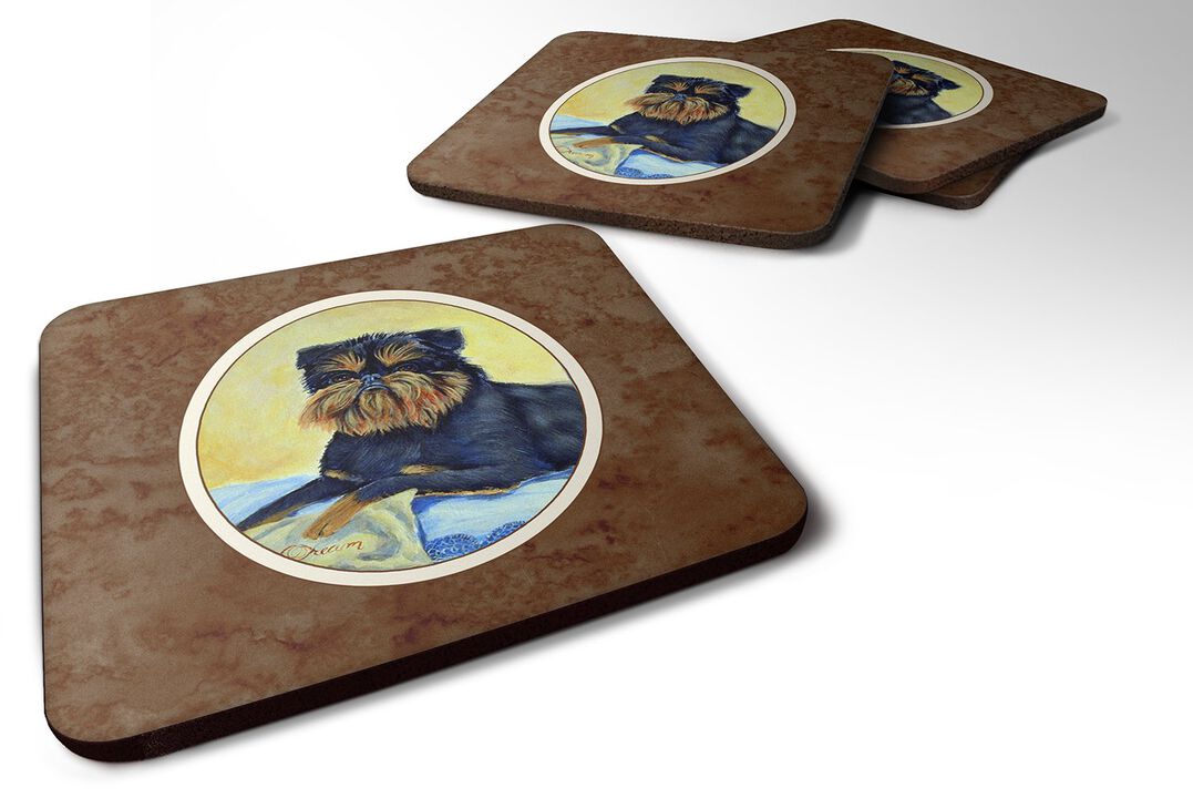 Caroline's Treasures 7146FC Brussels Griffon Foam Coasters (Set of 4), 3.5, Multicolor