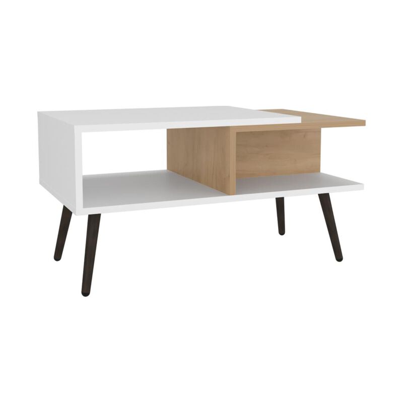 Vowinckel Coffee table, Living Room, White/ Light Pine