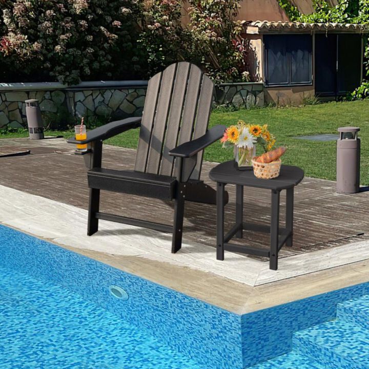 Hivvago Outdoor Adirondack Chair with Built-in Cup Holder for Backyard Porch