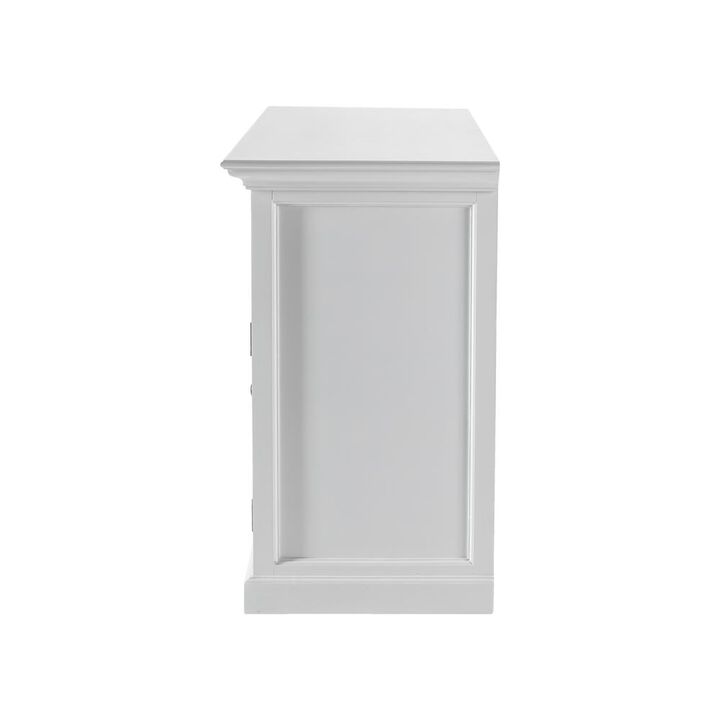 Belen Kox Classic White Buffet with Glass Doors and Drawers, Belen Kox