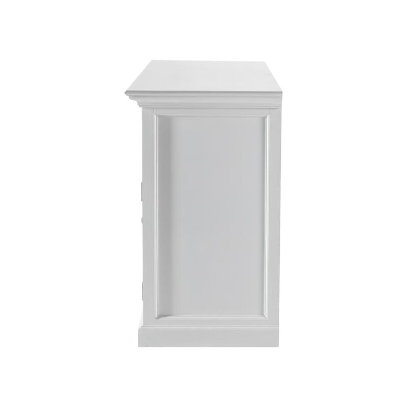Belen Kox Classic White Buffet with Glass Doors and Drawers, Belen Kox
