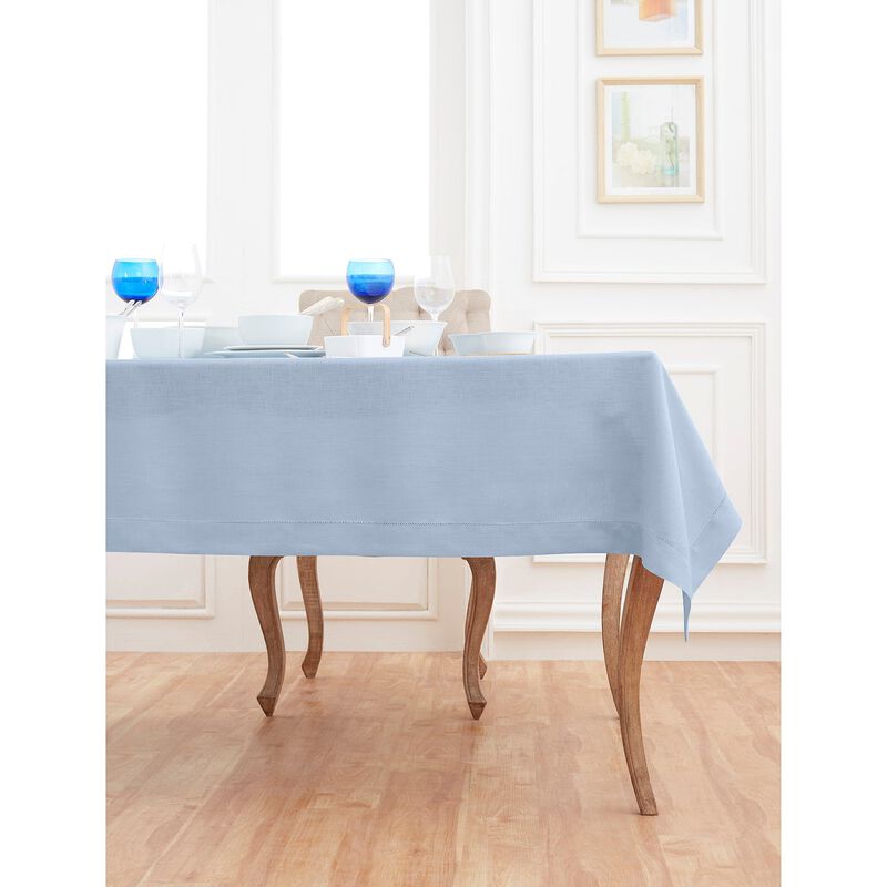 Solino Home 100% Pure Linen Tablecloth | Classic Hemstitch