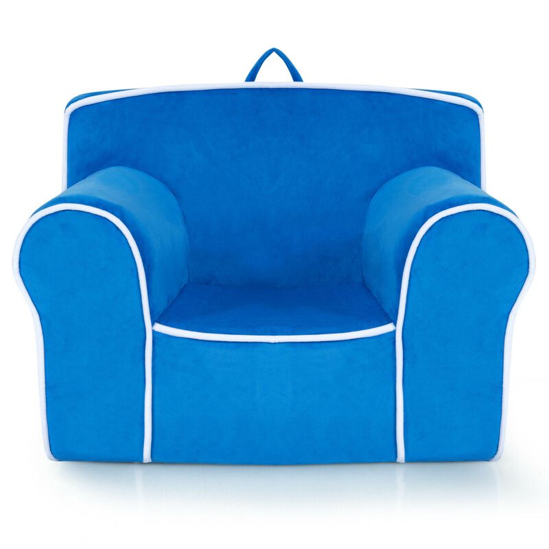 Upholstered Kids Sofa with Velvet Fabric and High-Quality Sponge