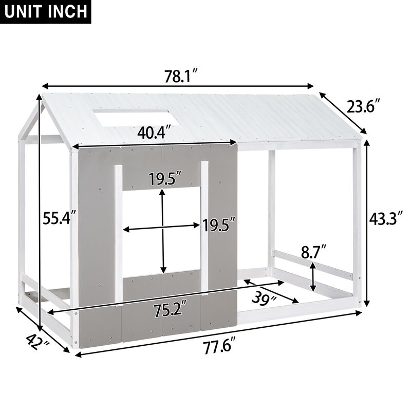 Merax House Platform with Roof and Window