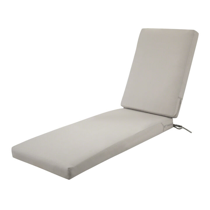 Classic Accessories Ravenna Chaise Lounge Cushion, 72"L x 21"W x 3"Thick, Mushroom
