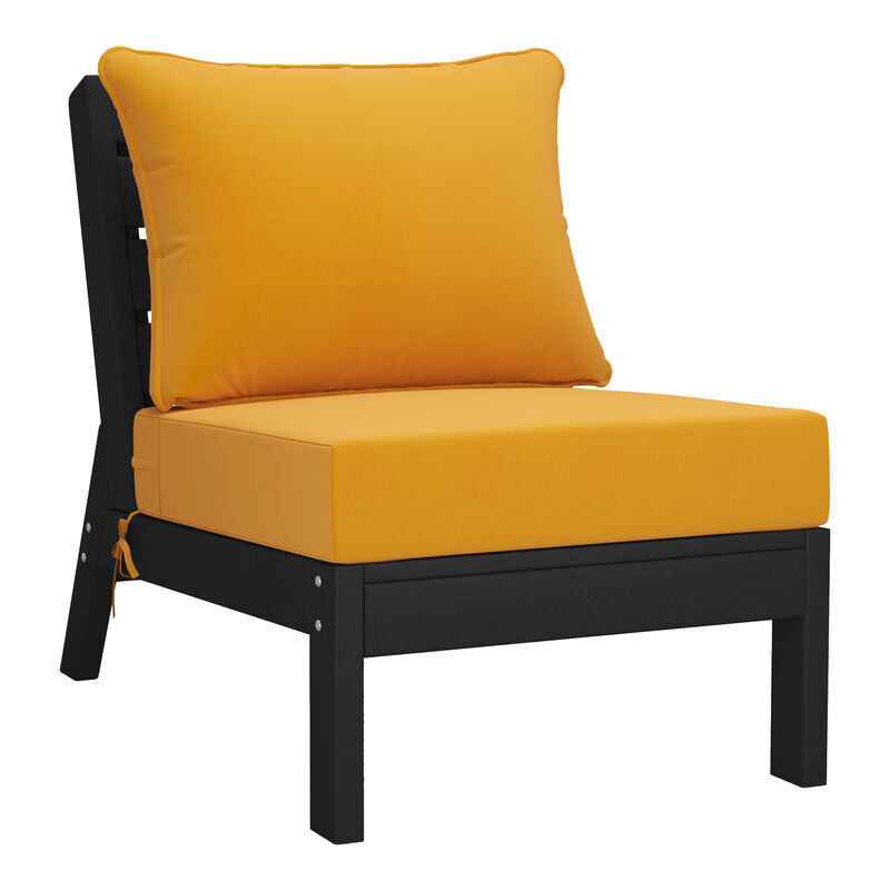 WestinTrends Outdoor Patio HDPE Sectional Sofa with Patio Cushions