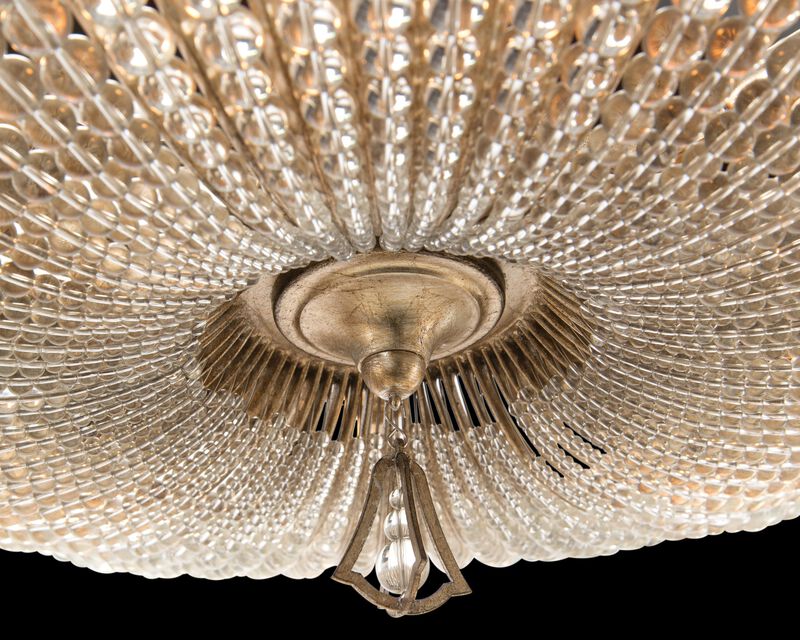 Beaded Crystal Six-Light Semi-Flush