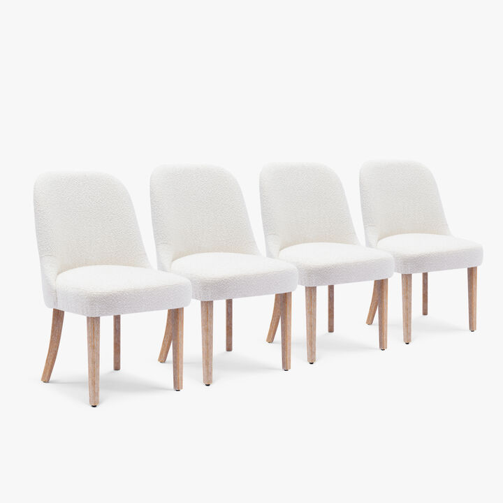 WestinTrends Mid-Century Modern Upholstered Boucle Dining Chair (Set of 4)