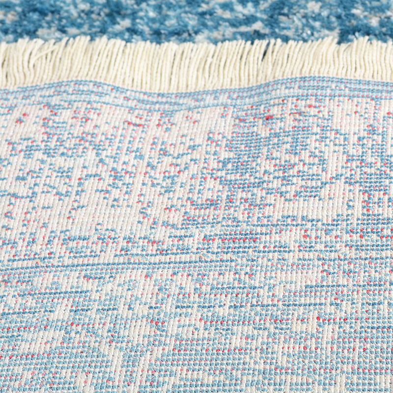 RUGSOTIC CARPETS MACHINE MADE POLYESTER AREA RUGS - 5'x7'10'', Rectangle Shape, Blue Color, Classic Oriental Traditional  Design,Low Pile Machine Made Area Rugs for Living Room, Bed Room (M00078)