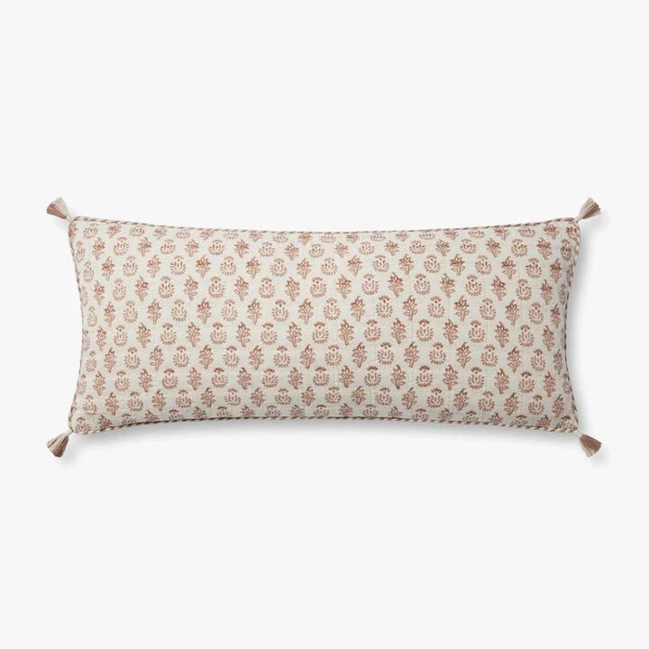PLL0112 Rose/Ivory 13''x35'' Down Pillow