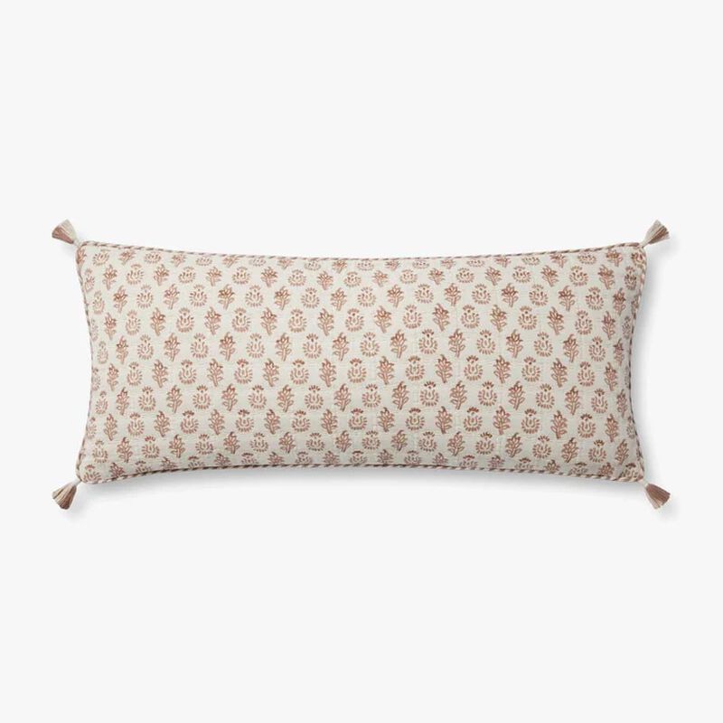 PLL0112 Rose/Ivory 13''x35'' Down Pillow