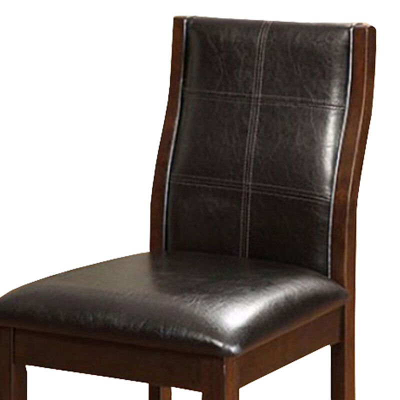 Townsend II Leatherette Parson Chair Counter Height Chair, Set Of 2-Benzara