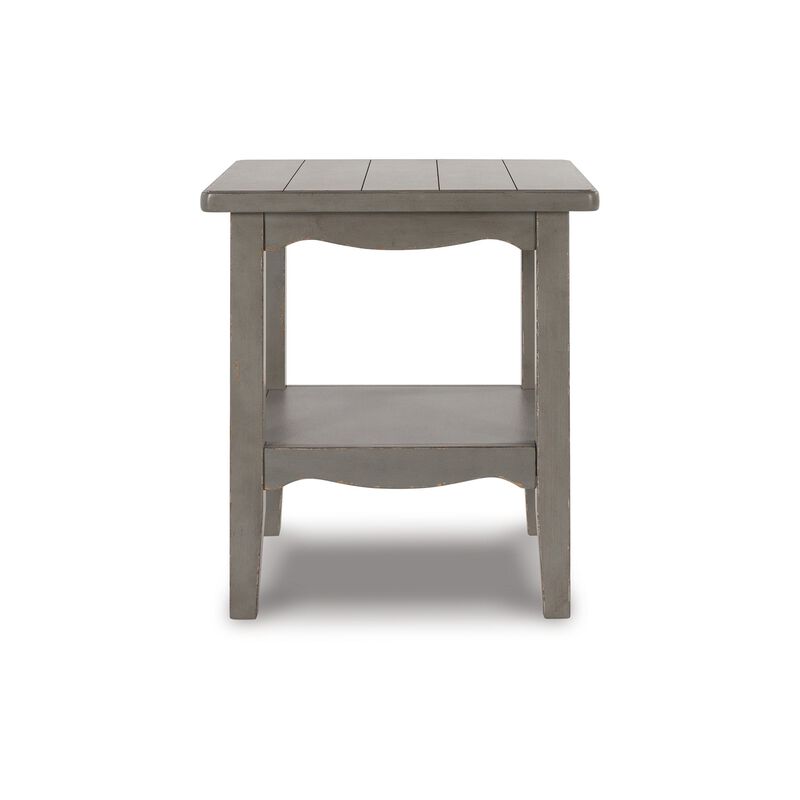 Arin 26 Inch Side End Table, Open Shelf, Vintage Style Gray Hardwood - Benzara