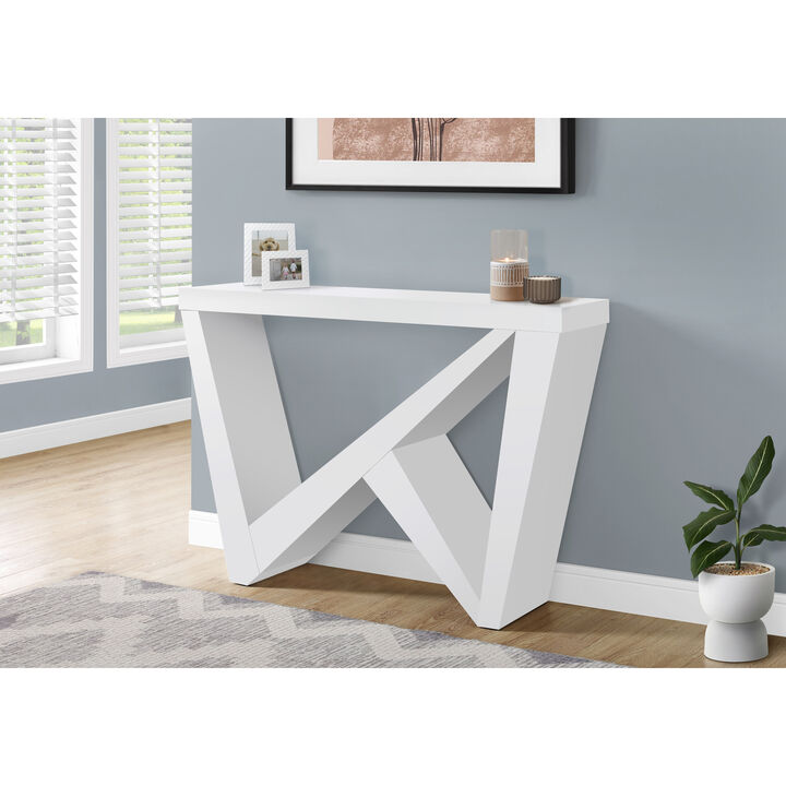 Monarch Specialties I 2429 Accent Table, Console, Entryway, Narrow, Sofa, Living Room, Bedroom, Laminate, White, Contemporary, Modern