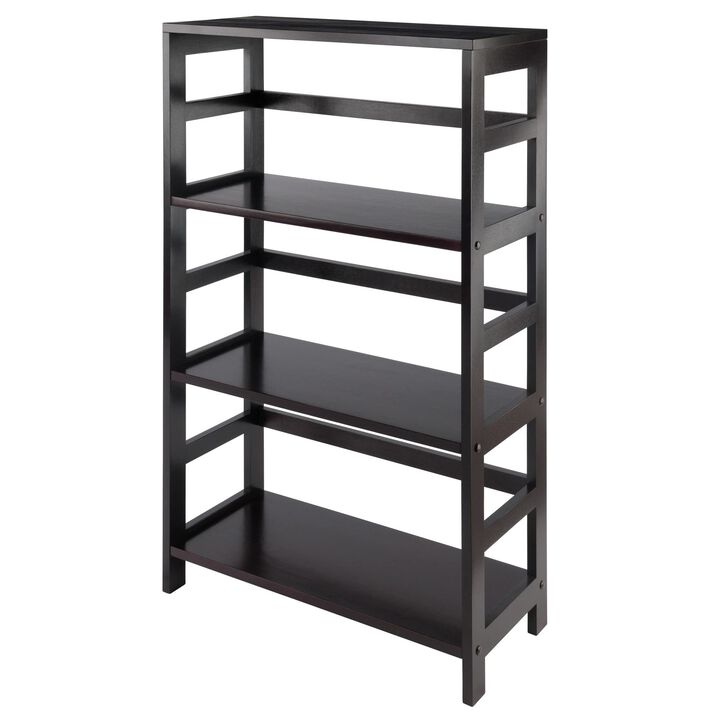 Yardlio Wood Wide 3-Shelf Modular Shelving Unit - Espresso Finish