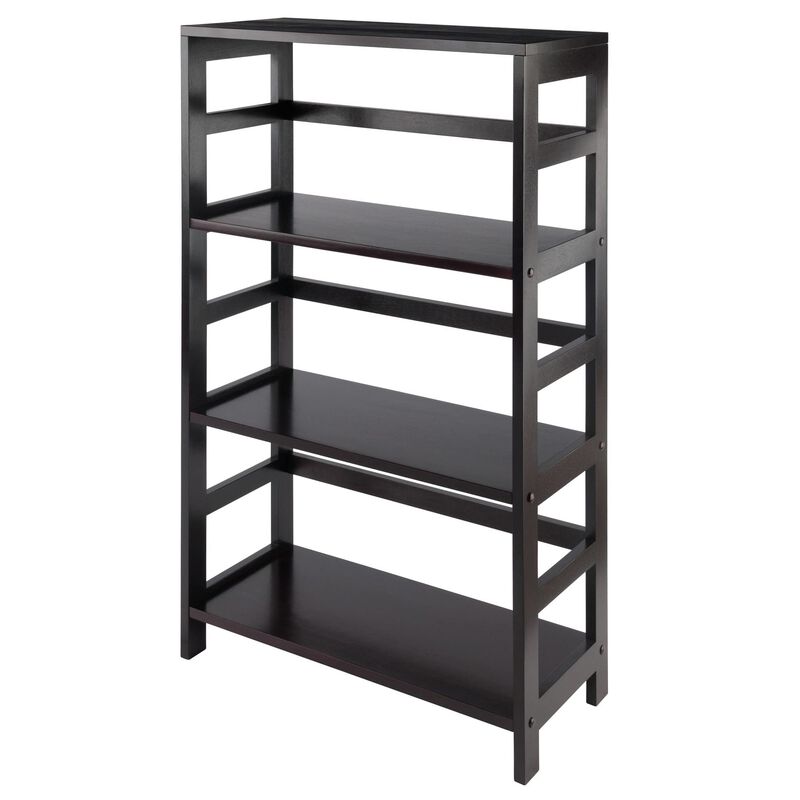 Yardlio Wood Wide 3-Shelf Modular Shelving Unit - Espresso Finish