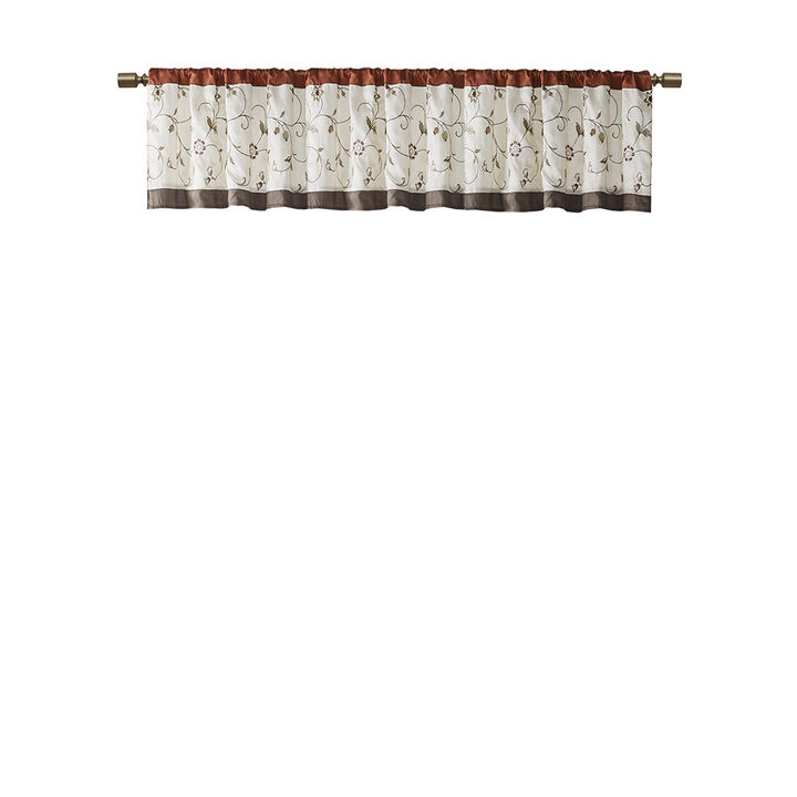 Gracie Mills Rogelio Floral Embroidered Window Valance