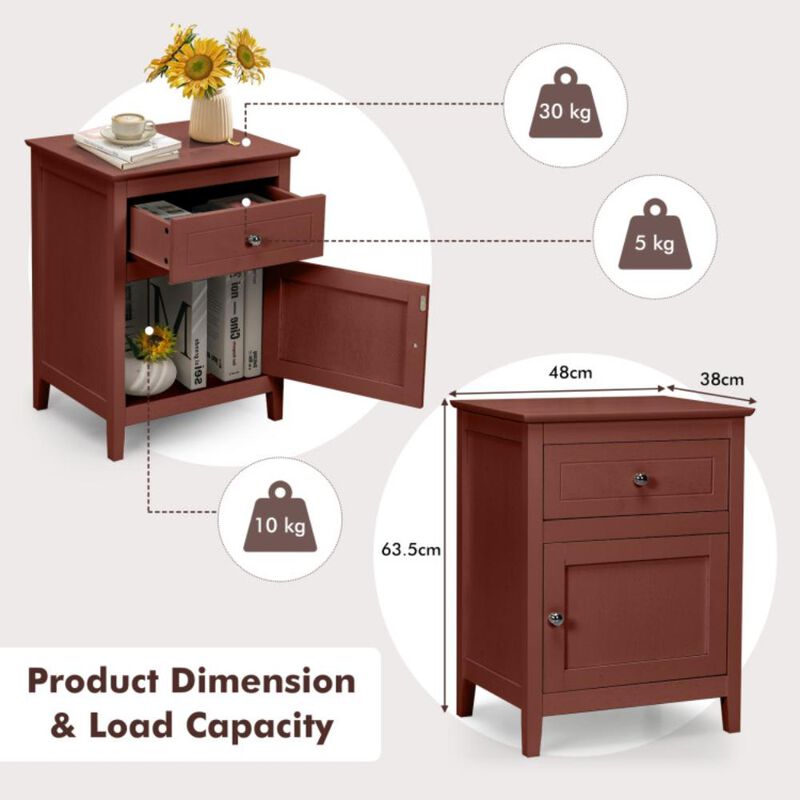 Hivvago 2-Tier Accent Table with Spacious Tabletop