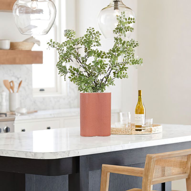 LuxenHome Brown Ceramic 9.65-Inch Tall Vase