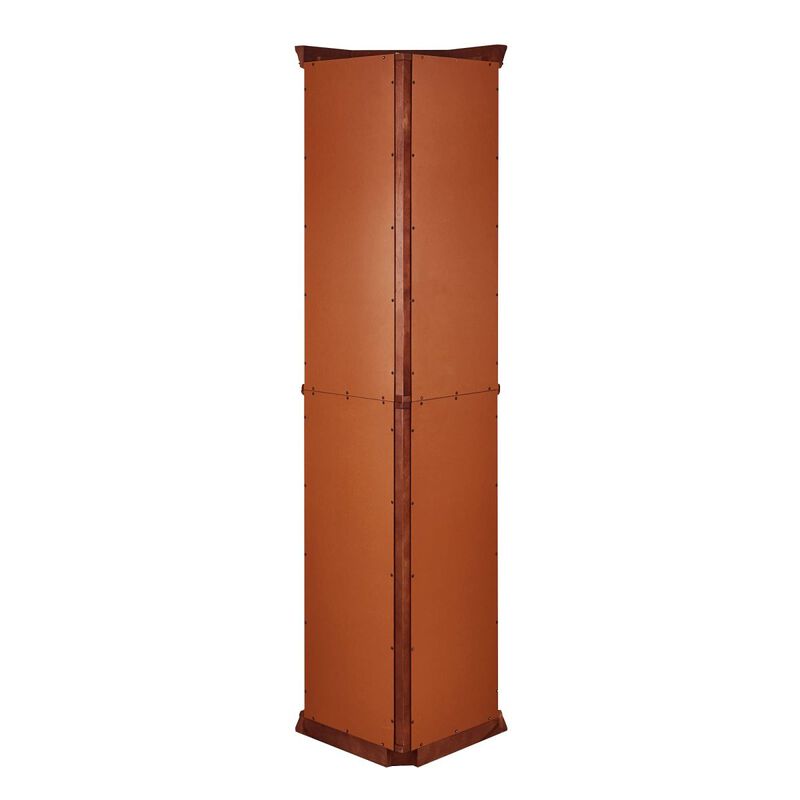 Walnut Corner Curio Cabinet with Lights & Adjustable Shelves