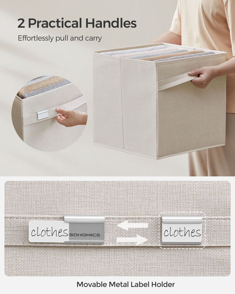 Set of 4 Storage Cubes with Double Handles for Easy Organization and Versatility