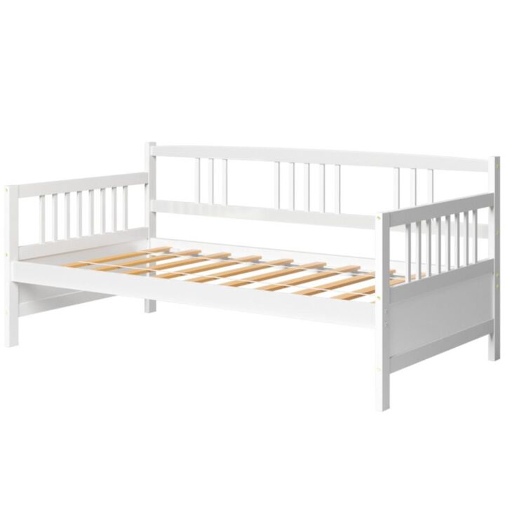 Hivvago Twin Size Wooden Slats Daybed Bed with Rails
