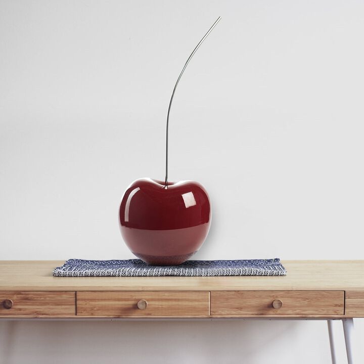 Cherry Sculpture Bright Red Resin Handmade 25" Tall