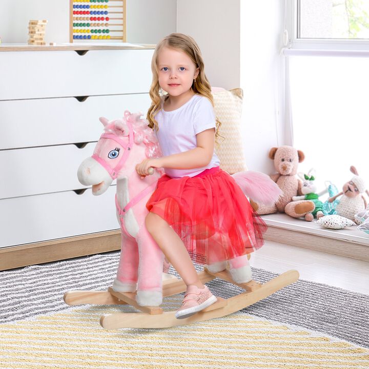 Pink Pony Pal: Plush Rocking Horse with Sounds & Swinging Tail