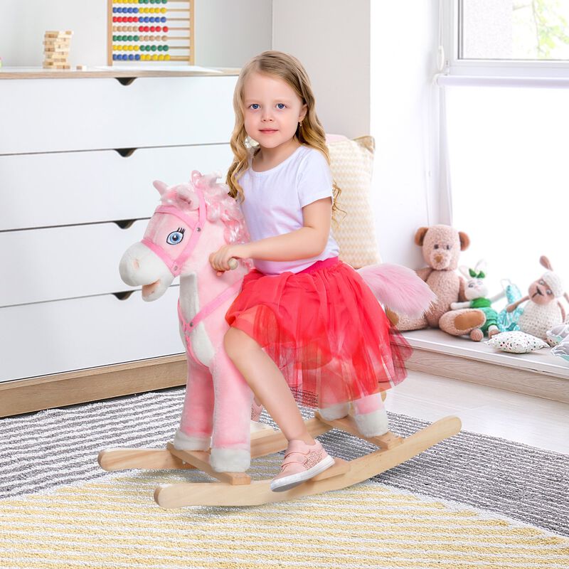 Pink Pony Pal: Plush Rocking Horse with Sounds & Swinging Tail