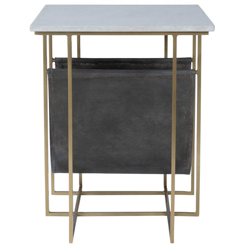 Modern Marble and Leather Magazine Table, Belen Kox