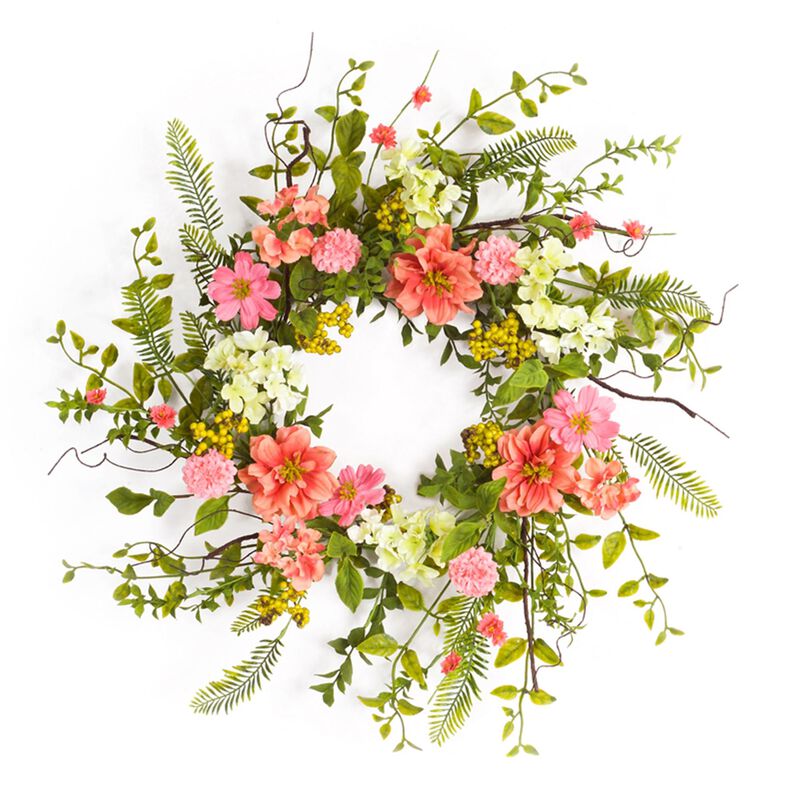 Cosmos and Berry Wreath – Bright and Cheerful Floral Décor for Home, Door, or Seasonal Display