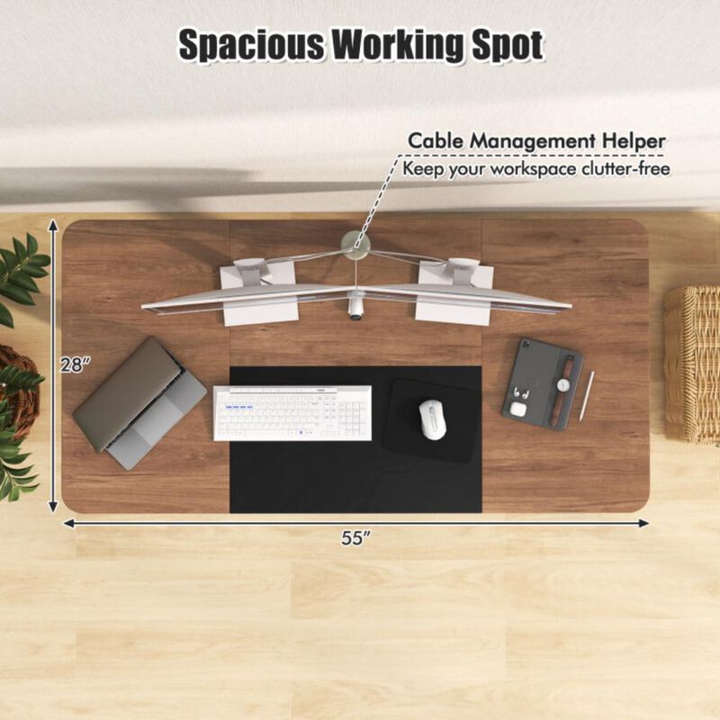 Hivvago 55 Inch Electric Standing Desk Adjustable with Cable Management Hole