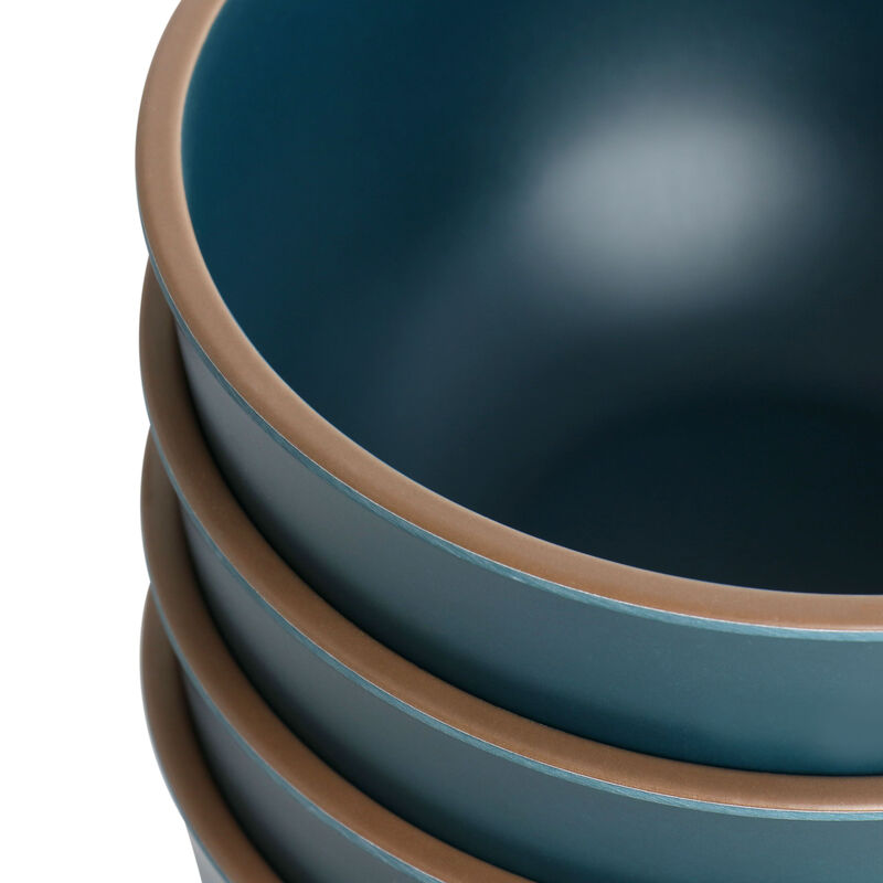 Gibson Home Rockabye 4 Piece Melamine Cereal Bowl Set in Dark Teal