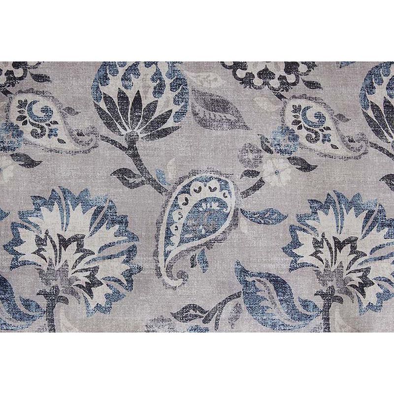 Convenience Concepts Designs4Comfort Winslow Storage Ottoman, Gray Flora Fabric