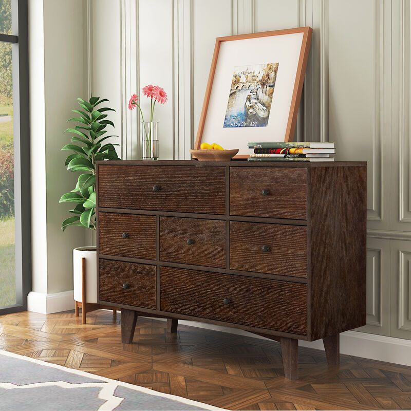 Solid Wood Spray-Painted Drawer Dresser Bar, Buffet Tableware Cabinet Lockers