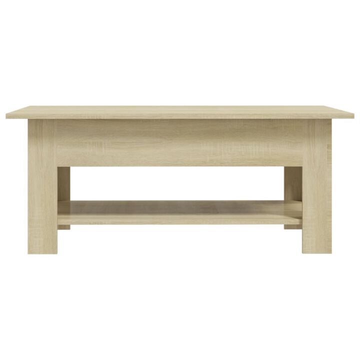 vidaXL Coffee Table Sonoma Oak 40.2"x21.7"x21.7" Chipboard