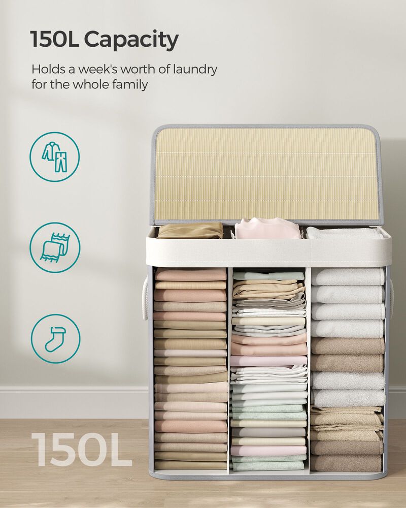 39.6-Gallon Laundry Hamper with Lid Large Capacity